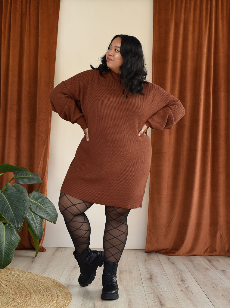 Caramel Sweater Knit Dress