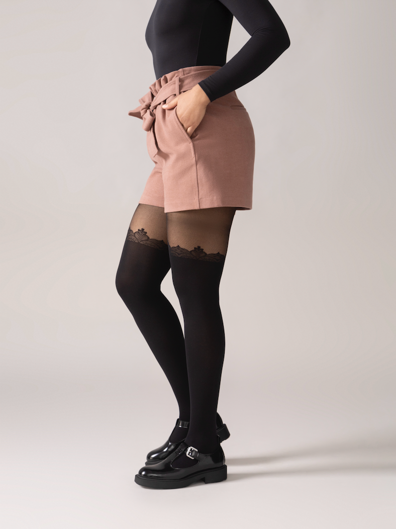 Wide Leg Brushed Knit OTK Short in Cognac
