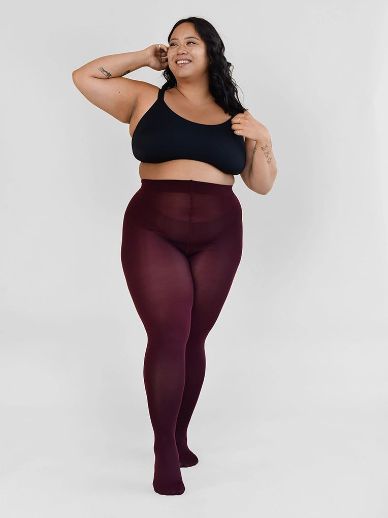 Collant au toucher soyeux 80D - Bourgogne