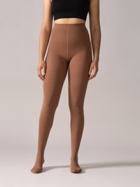 Warm Fleece Tights in Coffee