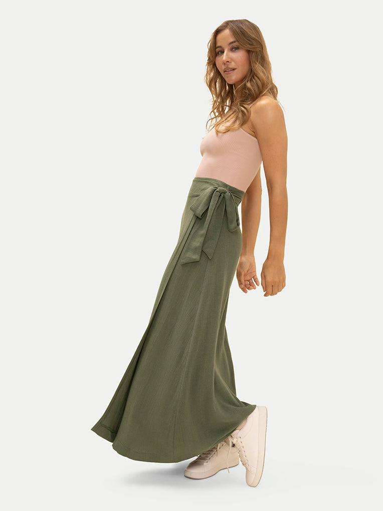 Eloïse Maxi Skirt in Kalamata Green