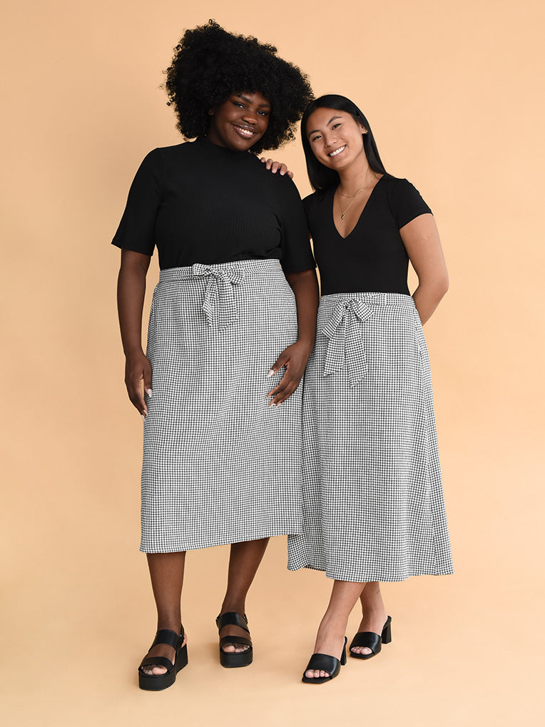 Vichy midi skirt