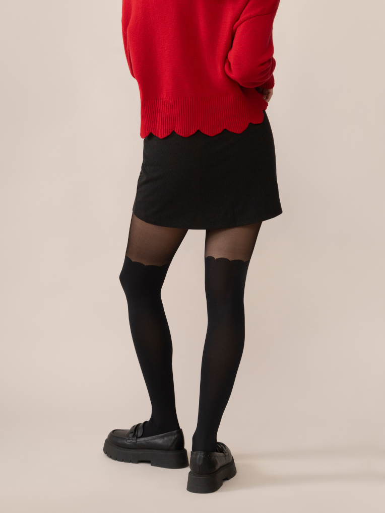 Scallop Over-the-Knee Tights