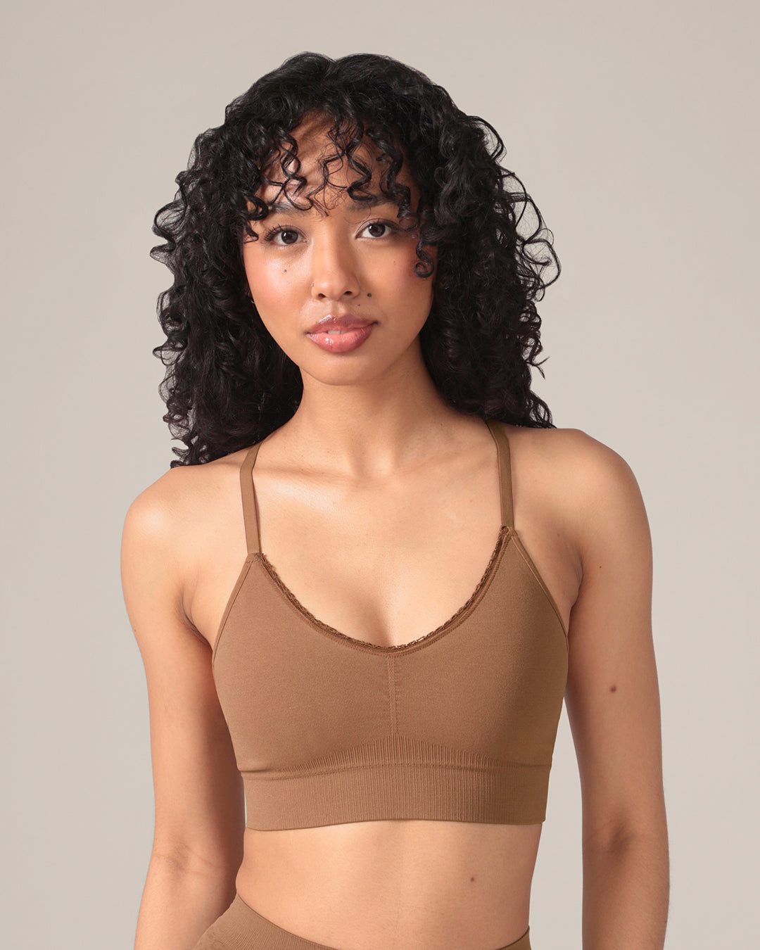 Leopard Soft Touch Seamless Bralette in Coffee