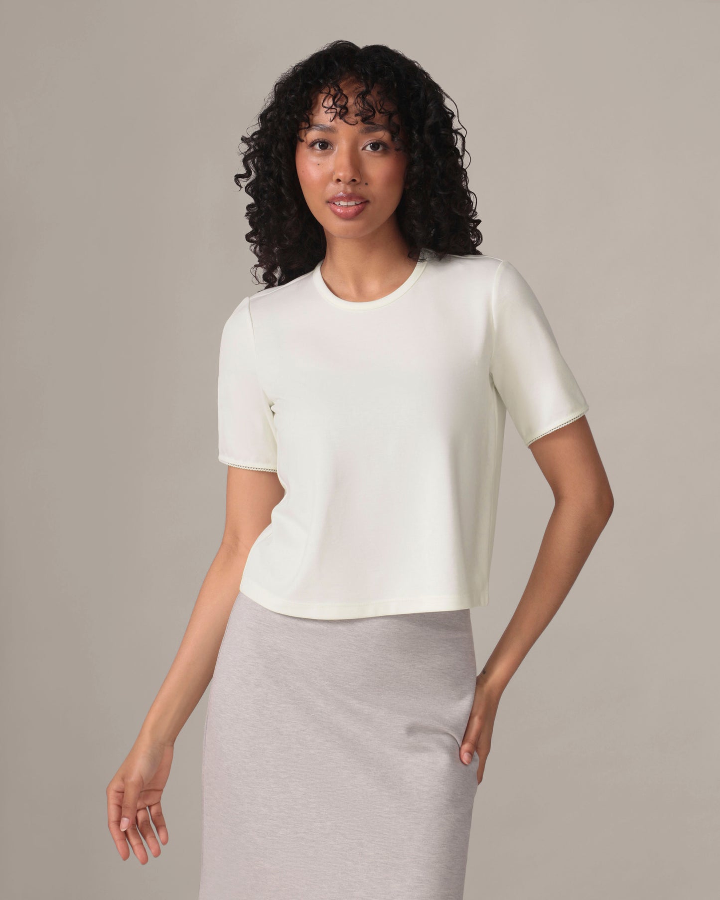 The Perfect Tee - Light Ease knit in Ivory