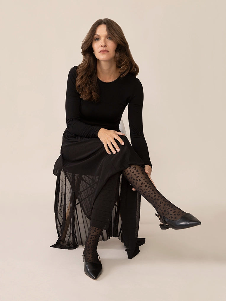 Jupe filet diaphane à superposer - Noir