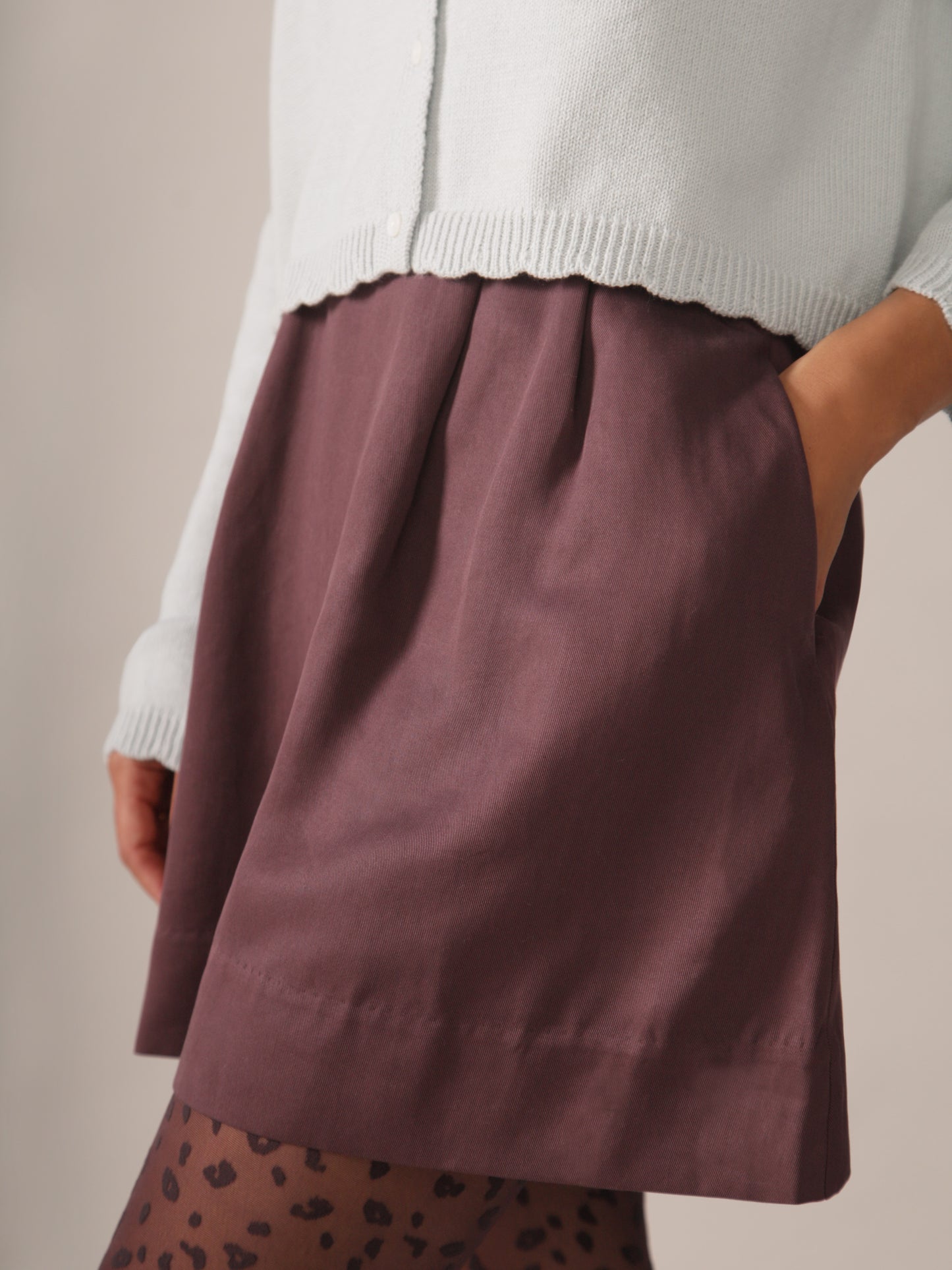 A-Line Eco Twill OTK Skirt in Plum