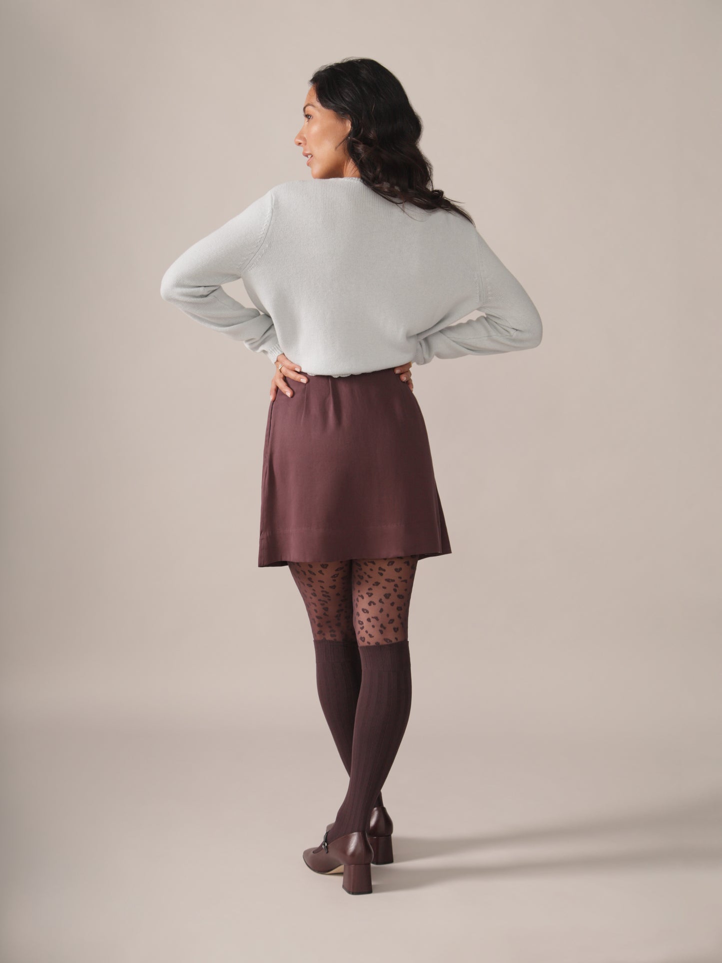 A-Line Eco Twill OTK Skirt in Plum