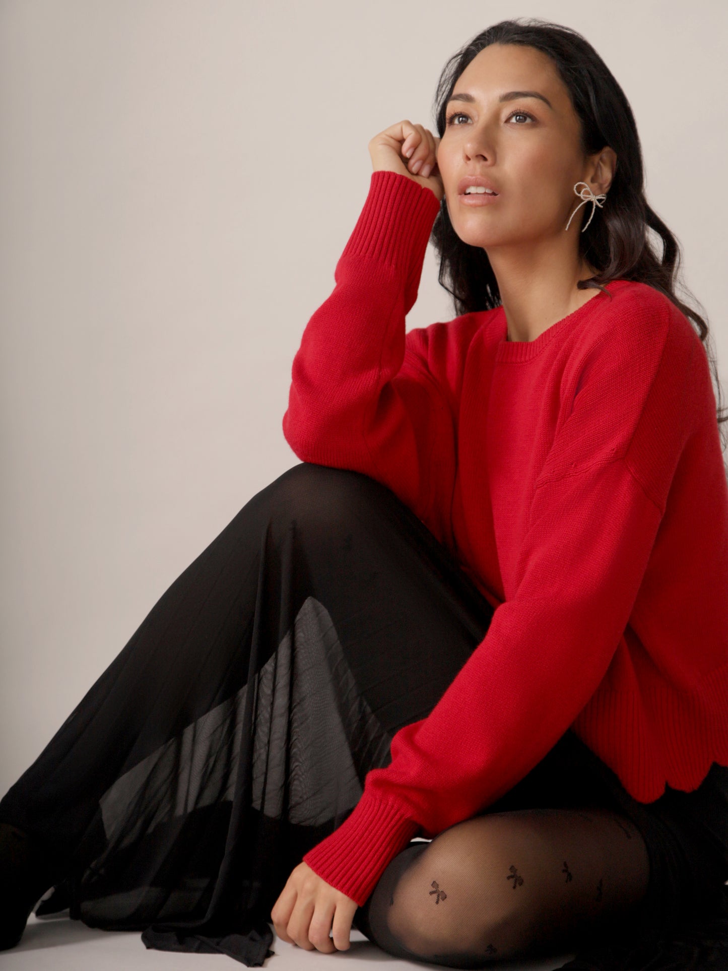 Jupe filet diaphane à superposer - Noir