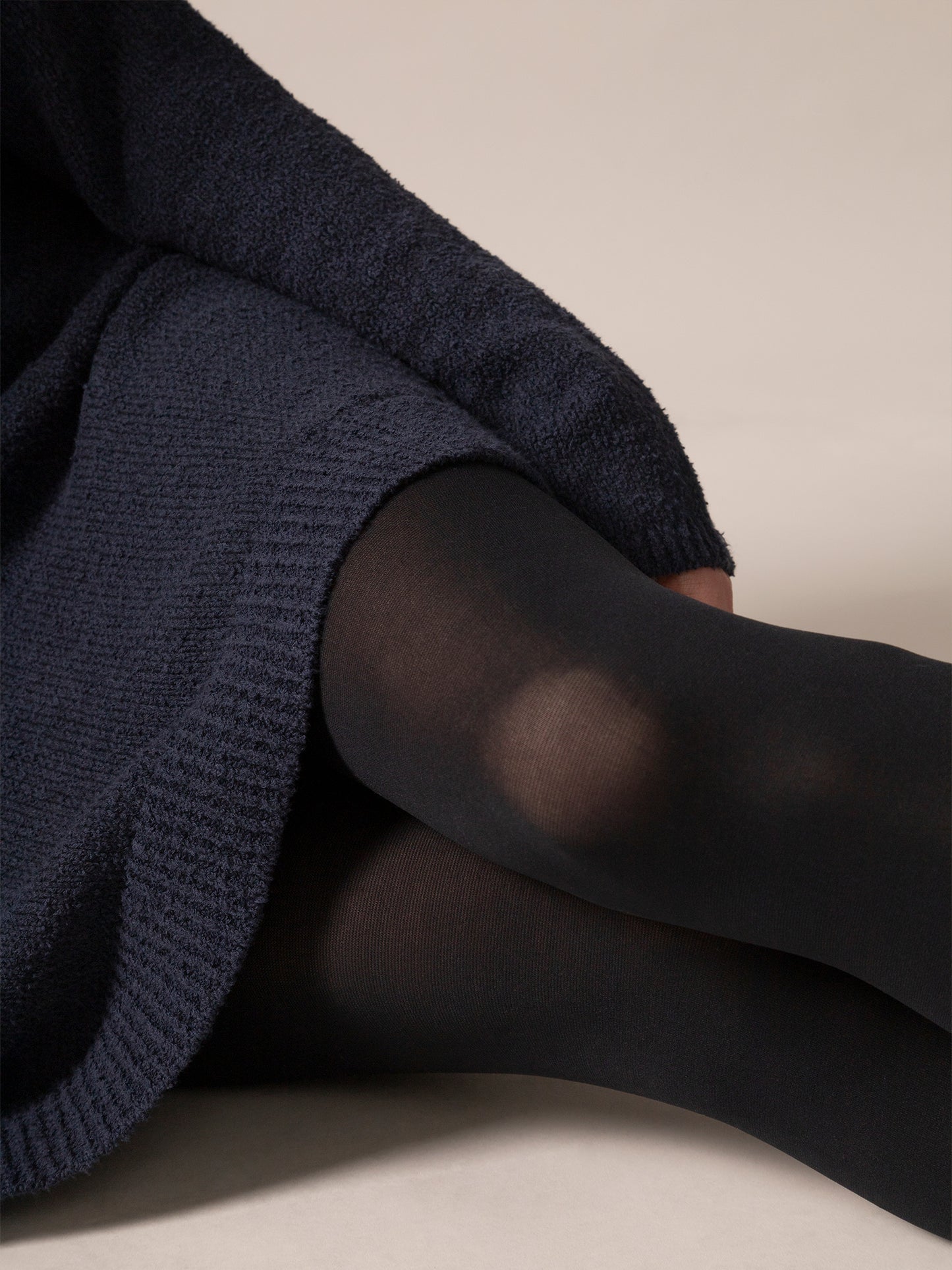 Long pull en tricot Bouclé - Bleu minuit