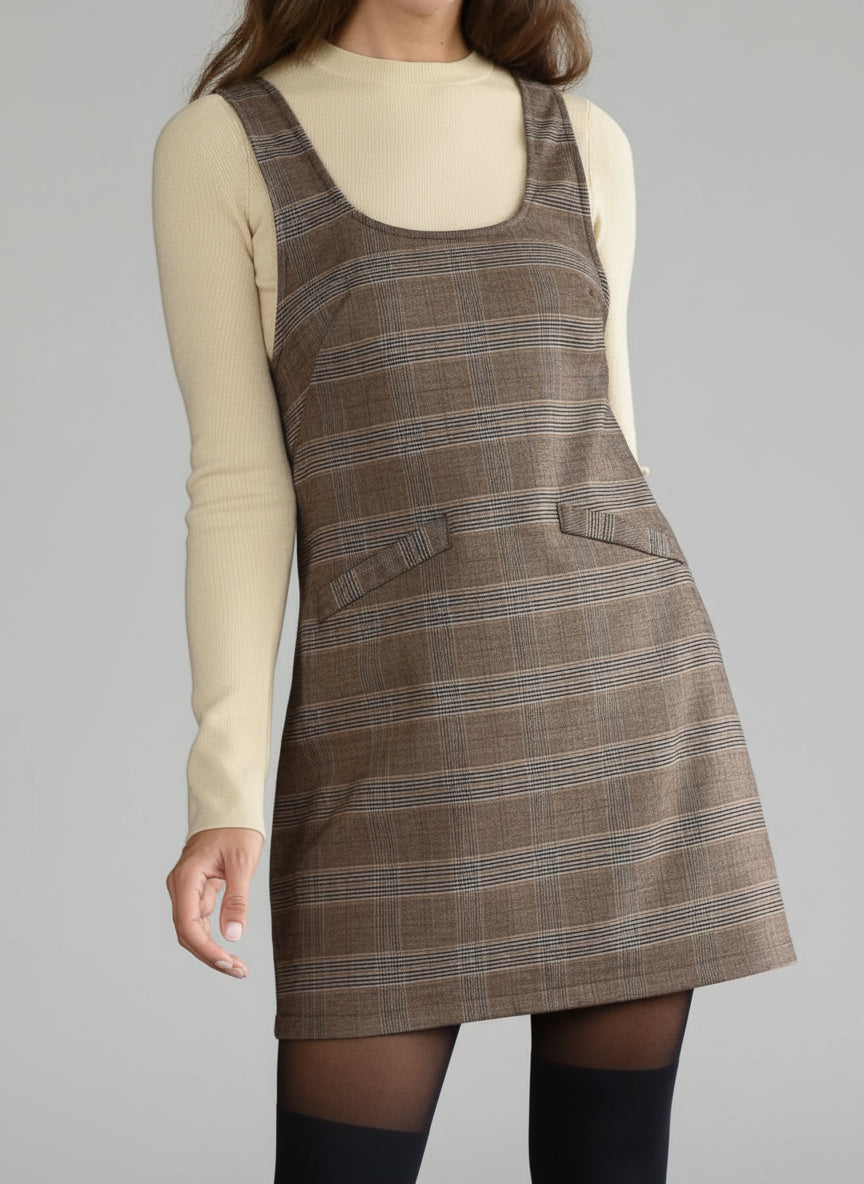 Mocha Plaid Dress