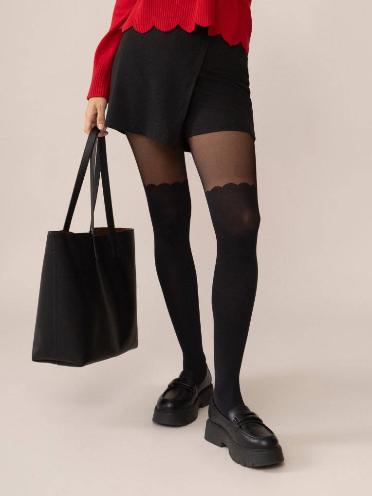 Scallop Over-the-Knee Tights