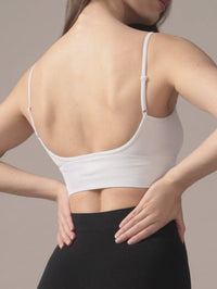 Camisole courte sans coutures en Blanc pur