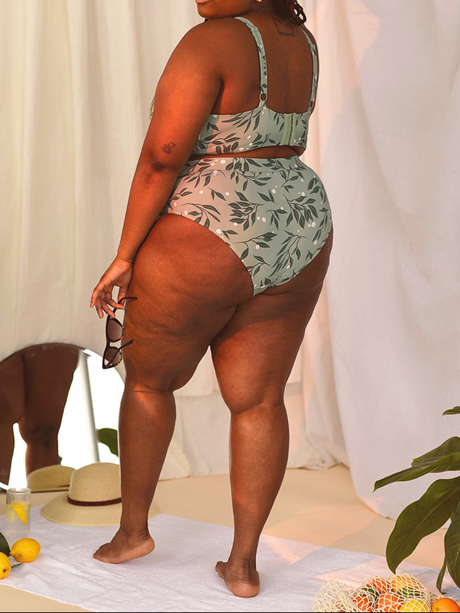 Green Foliage Bikini Bottom